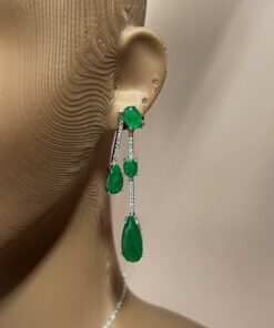 Brinco longo esmeralda