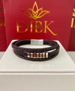 Pulseira masculina couro