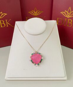 Colar coração rosa