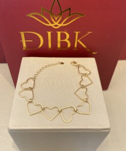 Pulseira corações vazados