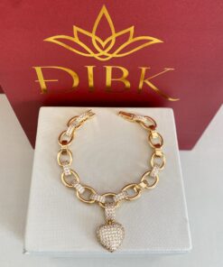 Pulseira corrente pingente coração