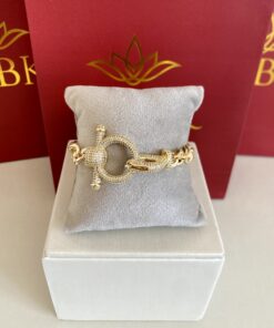 Pulseira corrente fecho cravejado