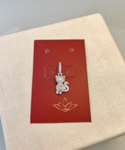 Pingente gato cravejado pink