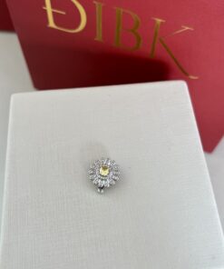 Pingente flor cravejada citrino