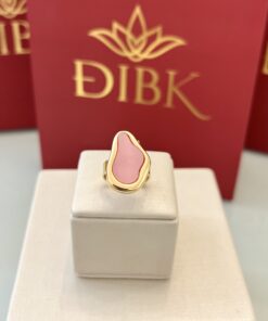Anel pedra rosa