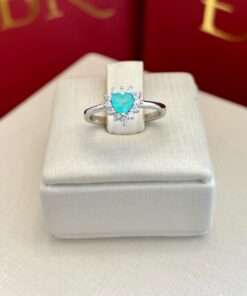 Anel coração turmalina