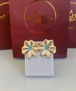 Brinco flor turmalina