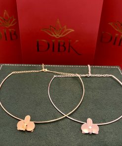 Colar aro com pingente orquídea