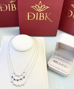 Conjunto colar e brinco de coração