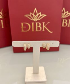 Brinco duo argola cravejada