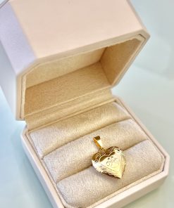 Pingente relicário coração com patinha