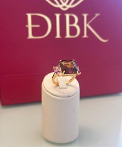 Anel design marrom/ametista