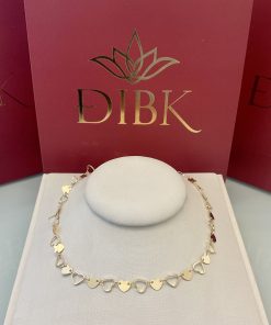 Choker coração liso/vazado 34,5cm+5cm