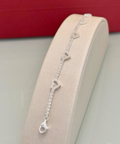 Pulseira riviera corações vazados