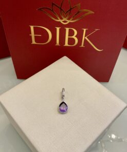 Pingente gota roxo cravejado