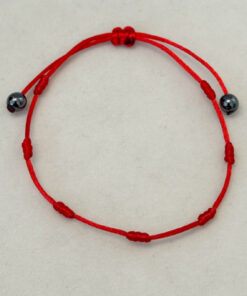 Pulseira 7 nós esferas negras