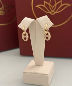 Argola pingente cravejado