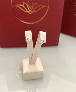 Brinco coração Moissanite