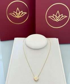 Colar coração liso/cravejado