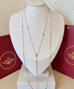 Colar longo azul