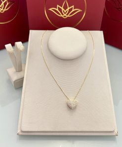 Conjunto coração cravejado