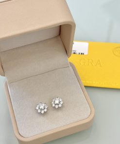 Brinco flor moissanite