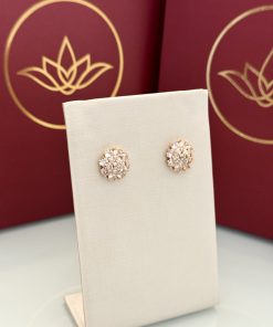 Brinco flor cravejada