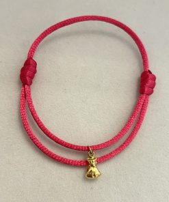 Pulseira infantil rosa com pingente