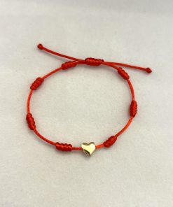 Pulseira 7 nós pingente coração