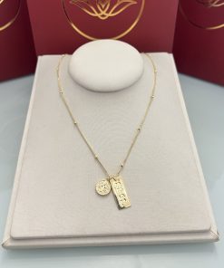 Colar pingente São Bento/placa Salmos 91