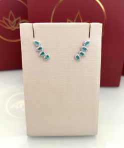 Brinco earcuff gotas turmalina cravejadas