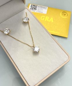 Conjunto moissanite ponto de luz 10MM