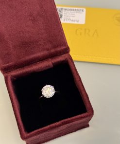 Anel solitário moissanite 10mm