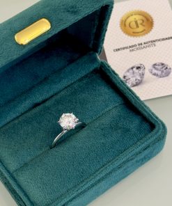 Anel solitário moissanite 8mm