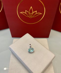 Pingente oval verde água