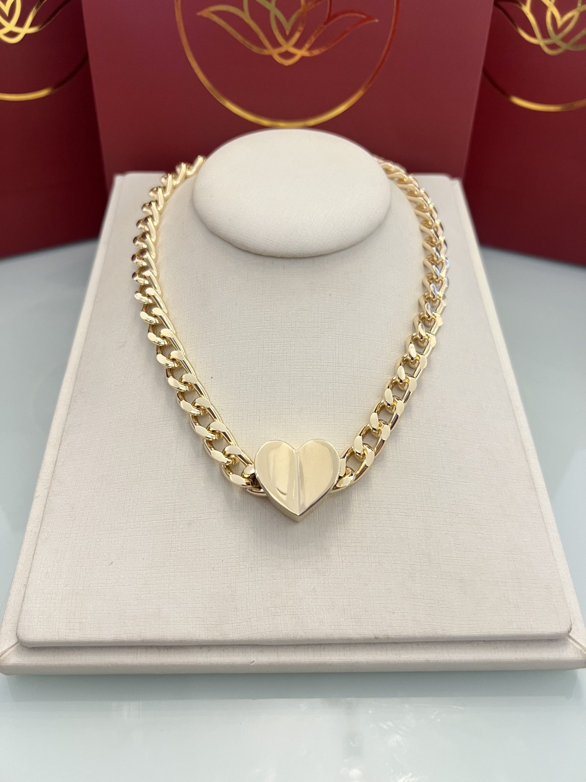 Colar pingente coração liso 39cm+9cm