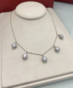Chocker com pingentes de flor cravejados 6mm