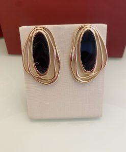 Brinco design Ágata negra