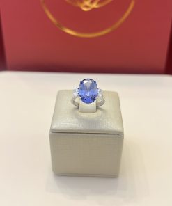 Anel oval tanzanita 10x14MM
