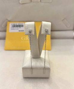Brinco moissanite 3mm fio prata