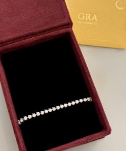Pulseira riviera 3 garras moissanite 3mm