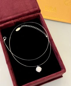 Choker fio de nylon com ponto de luz Moissanite 8MM