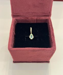 Pingente gota verde-água