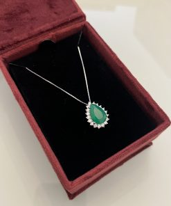 Colar gota esmeralda 10mm