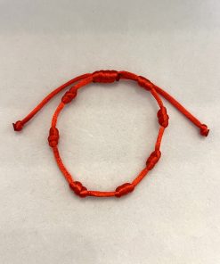 Pulseira 7 nós vermelha fio grosso