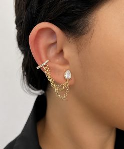 Brinco piercing gota cristal 6x8mm