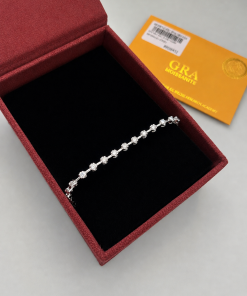 Pulseira Riviera Moissanite fio faca 3mm