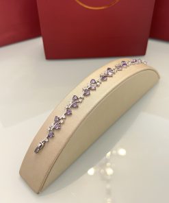Pulseira Riviera design folha oval roxa 17cm