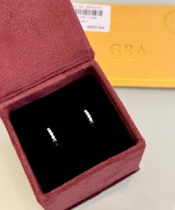 Brinco argola cravação moissanite 1.6MM