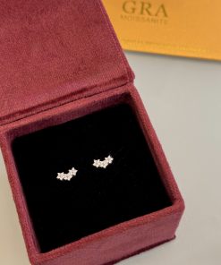 Brinco flores mini earcuff moissanite 1mm